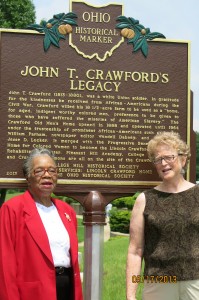 Irene Plier and Diana Porter at the dedicaiton of the Crawford Marker