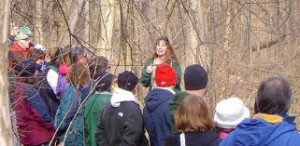 kathy leading a tour of the Ravine